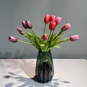Новый дизайн, разноцветные Искусственные цветы тюльпанов, Цветочная композиция для домашнего свадебного украшения
