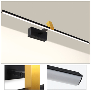 Modern LED Wall <b>Lamp</b> Black Aluminum Alloy <b>Touch</b> Control Dimmable 3500K Warm White for Bathroom Mirror Vanity - Product Image 6