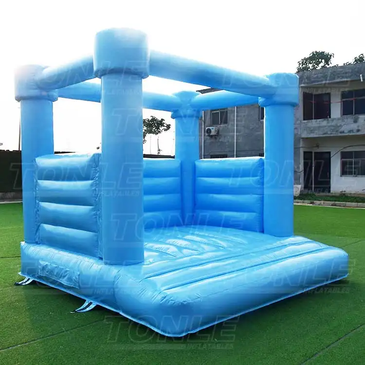 cheap custom inflatable bounce house wedding bouncy jumper castle moonwalk blue wedding for sale