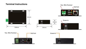 Extensor de <span class=keywords><strong>Ethernet</strong></span> de larga distancia, 500m, 10/100Mbps, sobre 2 cables, extensor PoE para cámara IP - Product Image 6