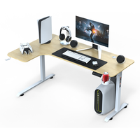 BEISIJIE AL L, bureau d'angle debout électrique en forme de L de 48 pouces, bureau à domicile de couleur chêne