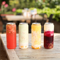 Bouteilles PET transparentes avec couvercles en aluminium à clipser 350ML 500ML, bocaux en plastique personnalisés, pots en plastique industriels très demandés pour sodas et jus de fruits