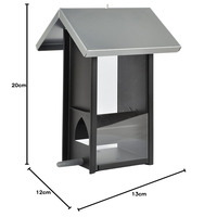 Mangeoire à oiseaux suspendue JH-Mech en forme de maison, design contemporain, idéale pour les oiseaux de petite et moyenne taille, mangeoire à oiseaux en acier pour jardin, extérieur