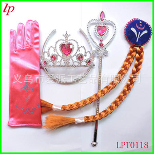 Ensemble de baguettes magiques Frozen Crown avec tresses de perruque et gants pour costume de fête pour filles LPT0140 - Product Image 5