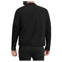 Veste en cuir suédé noir pour homme, style classique vintage, moto et vêtements décontractés