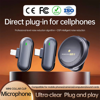 Microfono Lavalier Wireless SX19 Mini con Clip, Certificato CE FCC RoHS, Effetto Riverbero, Riduzione del Rumore DSP, 2.4G per Fotocamera e Telefono