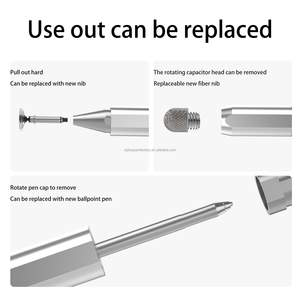 2in1สไตลัสแบบพาสซีฟอเนกประสงค์อะลูมิเนียมและพลาสติกใช้ได้กับแอนดรอยด์และแอปเปิ้ล<span class=keywords><strong>ไอ</strong></span><span class=keywords><strong>โฟน</strong></span>ไอแพด<span class=keywords><strong>โทรศัพท์</strong></span>แท็บเล็ต - Product Image 3