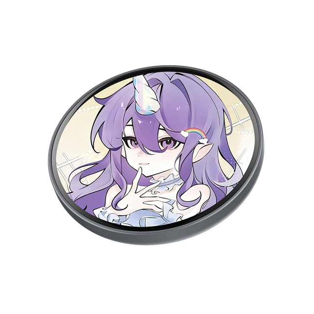 1.85" HD Screen E Badge Digital Video Badge with Photo GIF Display APP Controlled Smart Electronic Wearable Pin Badge for Fans