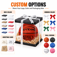 Aiju Ballon de basketball en PU taille 7 avec logo personnalisé, boîte cadeau, ballon d'entraînement professionnel, vente en gros d'usine, ensemble cadeau sportif personnalisé