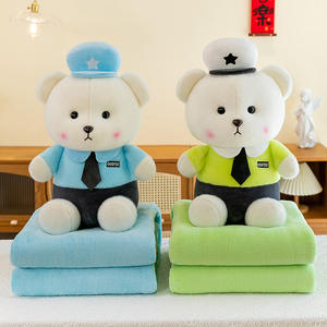 Policier ours en peluche peluche pull ours poupée pull ours peluche jouet oreiller coussin Graduation saint valentin cadeau - Product Image 2