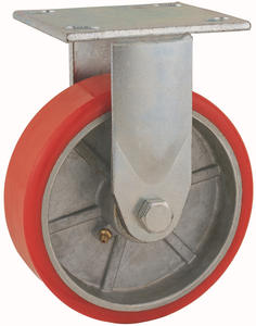 44 Series <span class=keywords><strong>Heavy</strong></span> <span class=keywords><strong>Duty</strong></span> Double Ball Raceway Struktur 4x2 5x2 6x2 8x2 Rigid Swivel mit Bremse Red PU auf Aluminium Industries <span class=keywords><strong>Caster</strong></span> - Product Image 2