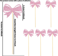 Nouveaux décorations de gâteau en forme de nœud pour la Saint-Valentin, pics à gâteau en forme de nœud papillon pour baby shower, anniversaire, mariage, fiançailles, fournitures de fête