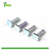 GB35 ASME B18.2.1. Perno de Cabeza Cuadrada Plana de Acero al Carbono y Acero Inoxidable SAE J429 1/4-20~1-8, Rosca Cuadrada M6, 4 Pernos