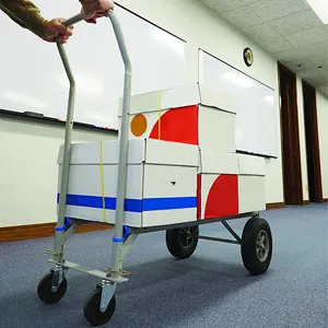 Jh-mech koper plastik portabel, keranjang belanja tangan truk lipat troli dengan 4 roda
