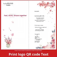 Carte de vœux Saint-Valentin 520, petite carte en carton faite à la main, imprimée avec un message de gratitude et un cœur, avec enveloppe