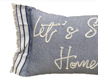 Housse de coussin en microfibre ignifuge de luxe, nouvelle arrivée, intérieur/extérieur, appliques de feuilles brodées, imprimé de dessin animé, bordure carrée