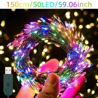 Guirlandes lumineuses LED transfrontalières de Noël, lumières vertes en forme de pétard, guirlandes en fil de cuivre, IP65, décoration intérieure et extérieure pour jardin