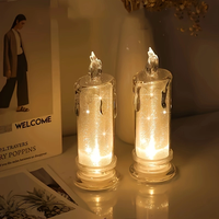Bougies LED transparentes sans flamme à piles pour colonnes, idéales pour dîners aux chandelles et décorations de mariage