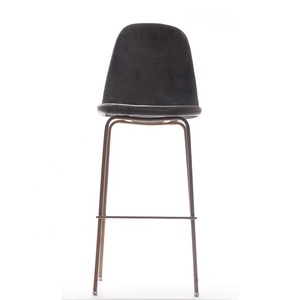 Style moderne <span class=keywords><strong>de</strong></span> Barre Commerciale Meubles Velours Marron <span class=keywords><strong>Dossier</strong></span> Chaise <span class=keywords><strong>De</strong></span> <span class=keywords><strong>Bar</strong></span> En Métal Cadre Repose-pieds Haute <span class=keywords><strong>Tabouret</strong></span> <span class=keywords><strong>de</strong></span> <span class=keywords><strong>Bar</strong></span> Chaises pour Nuit Culb - Product Image 2