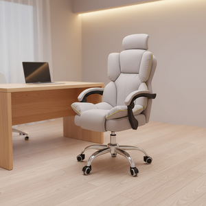 Modern Leather Swivel Office <strong>Chair</strong> Adjustable Height Comfortable Reclining Backrest Living Room Bedroom Home Office Use - Product Image 1