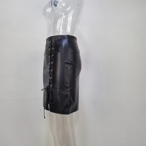 E0109TA42 <span class=keywords><strong>Mini</strong></span> streetwear taille haute en cuir Pu, <span class=keywords><strong>jupes</strong></span> noires maigres <span class=keywords><strong>courtes</strong></span> grande taille, à la mode - Product Image 3