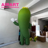 Costume gonflable de concombre de dessin animé, magasin annonçant l'activité costume végétal gonflable pour attirer le client