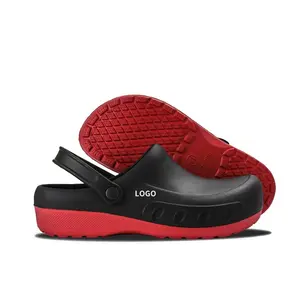 Sepatu keamanan koki anti slip, sepatu sandal keamanan koki ringan anti slip ukuran besar, sepatu kerja hotel, sepatu keselamatan koki