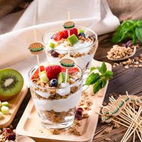 100 cure-dents jetables en bambou (plus de 12 cm) pour cocktails, sandwichs, desserts, fêtes et décoration