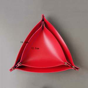 Plateaux de rangement pliables, plateaux décoratifs pour la maison, plateaux à dés pour clés, portefeuilles, pièces de monnaie, plateaux en cuir, décoration créative, organisateur de bureau - Product Image 5