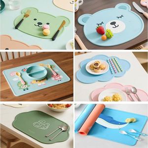 Tapis de table pour enfants en silicone de dessin animé, rectangulaire, antidérapant, tapis de table pour bébé, motif coloré, tapis de table pour enfants - Product Image 2