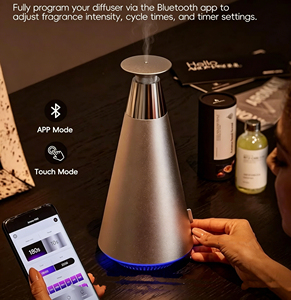 Diffuseur <span class=keywords><strong>d</strong></span>'huiles essentielles de bureau, cadeau de Noël, télécommande, mode de diffusion, mode de minuterie, lumière ambiante, rechargeable sans fil, <span class=keywords><strong>parfum</strong></span> - Product Image 2