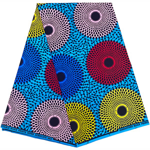 Nouveauté : Tissu Ankara <span class=keywords><strong>en</strong></span> polyester imprimé wax africain hollandais personnalisé, 6 yards, pour couture - Product Image 6