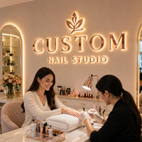 Huruf Channel dari Baja Anti Karat/Alloy Aluminium dengan Lampu Backlit Custom untuk Dekorasi Salon Kuku