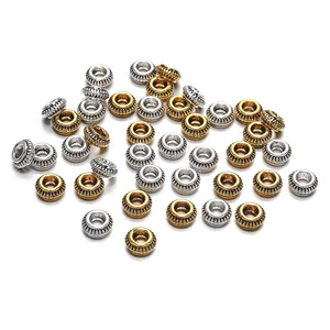 Cuentas espaciadoras de aleación de zinc de 7 mm en colores oro antiguo y plata mixtas para suministros de fabricación de joyería DIY - Product Image 5