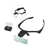 Lunettes loupe à bandeau, support Portable, tête lunettes, support Interchangeable, loupe à bandeau avec 2 lumières LED 5 lentilles