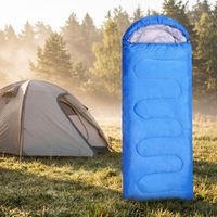 Sac de couchage enveloppant pour l'été, camping en plein air, adulte, résistant à la saleté, épaissi, chaud, rembourré en coton creux, portable, avec capuche, en polyester