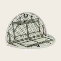 Table pliante ronde de banquet en plastique PE-HD de 60 pouces, 8 à 10 places, blanche et solide, pour l'extérieur, pour événements