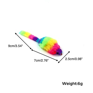 Arco Iris ratón gato juguetes mascota juguete interactivo masticar ejercicio gato juguete ratón - Product Image 3