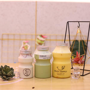 350ml 500ml 700ml <b>Empty</b> PET Clear Beverage Boba Milk Tea <b>Bottle</b> Tea Juice Juice Container with Aluminum Cap - Product Image 1