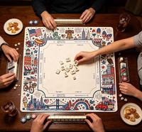 Tapis de mahjong moderne en caoutchouc imperméable, portable, écologique, durable, résistant à l'huile, silencieux, antidérapant, décoratif pour table