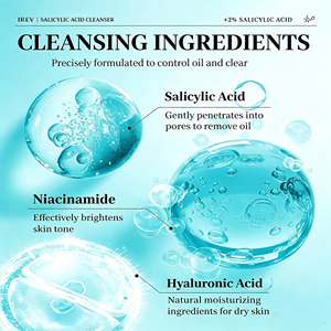 Nettoyant Visage Acide Salicylique Marque Blanche Niacinamide Contrôle Sébum Nettoyage Profond Hydratant Apaisant Lavant Visage Vente en Gros - Product Image 4