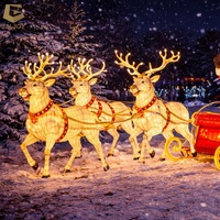 SGCL05 Globales Dekoratives Weihnachtsbeleuchtungsprojekt 3D-Motiv Hirschfamilie Themen-Festlaterne für Stadtfeste
