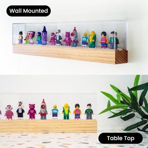 Vitrine en bois pour figurines avec protection UV : Support de <span class=keywords><strong>rangement</strong></span> pour figurines <span class=keywords><strong>Lego</strong></span> - Product Image 6