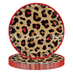 Ensemble de vaisselle de fête à imprimé léopard, assiettes en papier, serviettes, couverts, nappe, kit de fournitures jetables pour fête d'anniversaire - Product Image 3