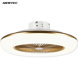 Ventilador de Techo Inusual Pequeño Blanco Dorado con Luces y Control Remoto, con Regulación Continua, para Dormitorio - Product Image 1