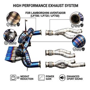 ระบบท่อไอเสียแบบเต็มระบบ Vortex Blue Titanium Valved พร้อมดาวน์ไปป์ สำหรับ Lamborghini Aventador LP700 LP720 LP750 6.5L V12 ชุดแต่ง - Product Image 1