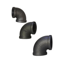 Coude en fonte noire à 90 degrés, raccord femelle, taille 3/4 pouce, pour meubles et étagères industriels et de bricolage