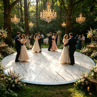 Plancher de danse rond en marbre blanc moderne et élégant, durable, en dalles à assembler, pour réceptions de mariage et événements de banquet
