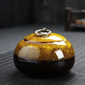 Guci Keramik Transmutasi untuk Abu Hewan Peliharaan dengan Tutup Kedap Udara, Wadah Kenangan Kompak untuk Kenang-kenangan Kremasi Anjing Kucing - Product Image 1