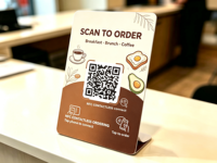 Carte de table NFC personnalisée avec code QR pour commander, menu de restaurant, commande par NFC pour café, bistrot, hôtel